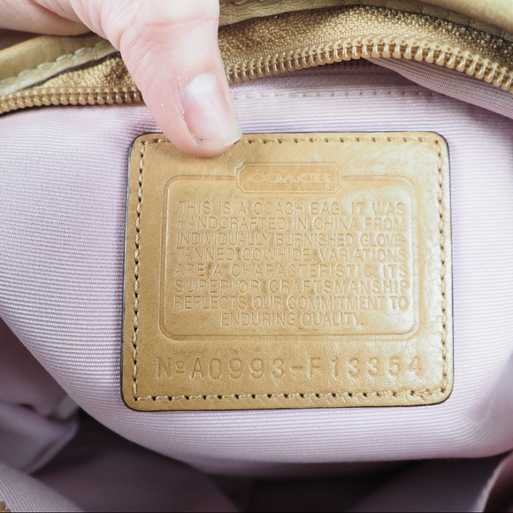 Coach East West F13354 Beige Leather Shoulder Bag - Picture 10 of 16